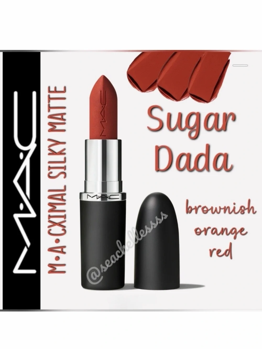 Macximal Silky Matte Lipstick Sugar Dada Brown Orange Red Brand New in Box